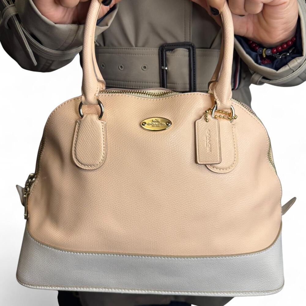 Peach coach leather purse